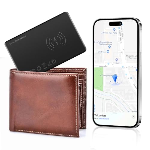 Euakee Tracker Card Wallet Fin, Tarjeta Rastreadora de Cartera Ultrafina, Etiqueta Slim Recargable con Bluetooth Compatible con Buscar (Solo iOS), IP67 Impermeable, para Equipaje, Pasaportes