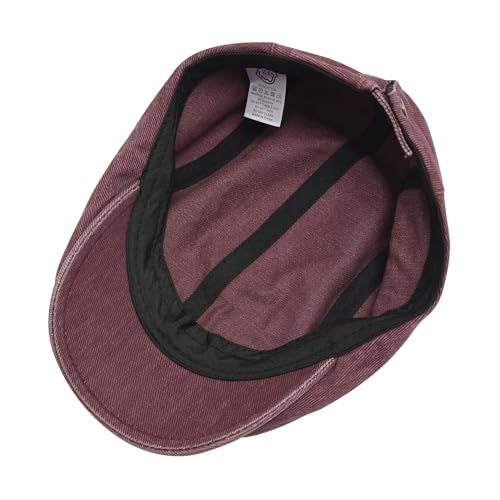 Image of ZLYC Men Cotton Flat Cap Summer Scally Ivy Gatsby Newsboy Beret Driver Cabbie Hunting Hat