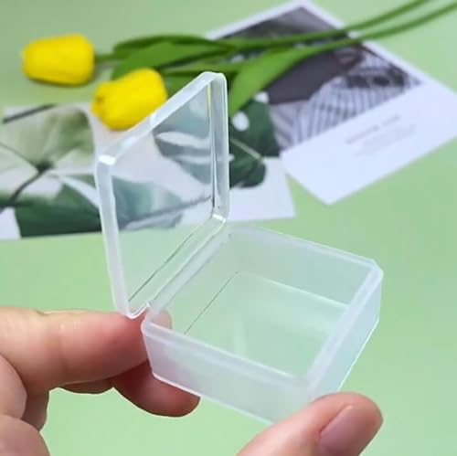 Image of 12 Pack Plastic Storage Cases with Lid, 1.5 x 1.5 x 0.71 Inch,Square Empty Clear Plastic Storage Containers for Small Items, Jewelry, Earrings, Necklace, Rings, Cosmetics, Threads, Beads, Crafts etc.