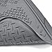 BDK Heavy Duty VAN SUV Rubber Floor Mats - 4 Pieces 3 Rows Full Set- All Weather Trimmable Mat (Gray) - MT-713-711-GR_AMHD