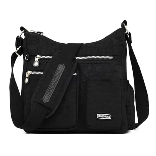 Estwell Bolso Bandolera Mujer Grande Bolso de Hombro Moda Impermeable Nailon Crossbody Bolso con Múltiples Bolsillo Casual Bolsa para Escuela Viaje Trabaja