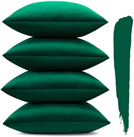 Sungeek Juego de 4 fundas de cojín decorativas de terciopelo suav...