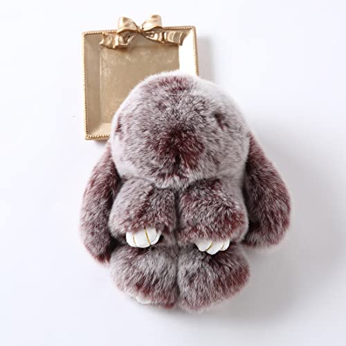 Yiseven Bunny Stuffed Animal Plush Toy Rabbit Fur Keychain Fluffy Soft Cute Fuzzy Accessories Furry Ball Key Chain Gift For Women Teens Girls Kids Backpack Purse - Snowy Brown #TOP2
