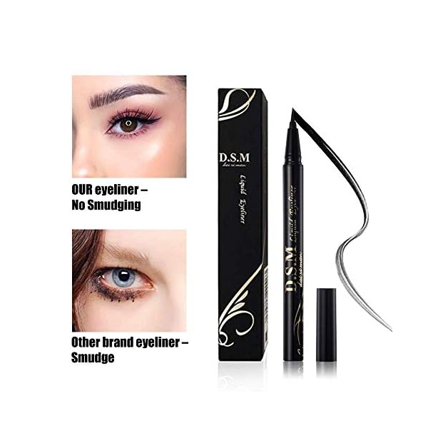 SEILANC Waterproof Liquid Eyeliner Long Lasting&Smudgeproof Eye Liner 2 Packs Precise Eyeliner Pen for All Day with Slim Tip, Black