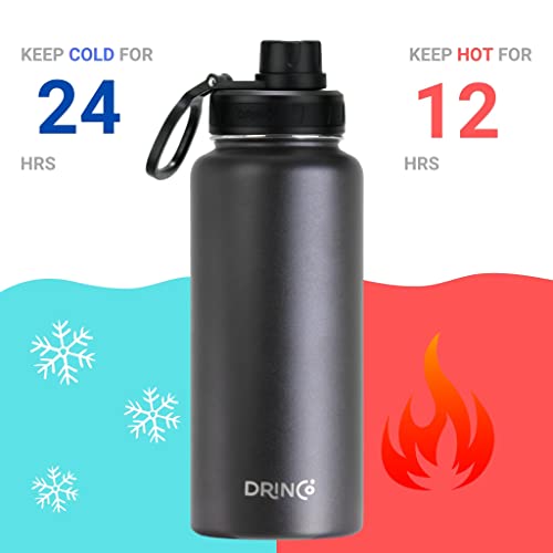 Image of Drinco Stainless Steel Water Bottle Spout Lid Vacuum Insulated Double Wall Water Bottle Wide Mouth Leak Proof Keep Cold Sport Camping Hiking
