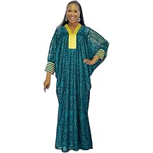 HD Womens African Style Bubu Dress Nigerian Luxury Lace Gown One Size