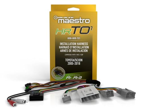 Idatalink Maestro HRN-HRR-TO1 T-Harness for Select Toyota & Scion Vehicles 2005-19 replace the factory radio while retaining steering wheel controls & use of amp (ADS-MRR or ADS-MRR2 module required)