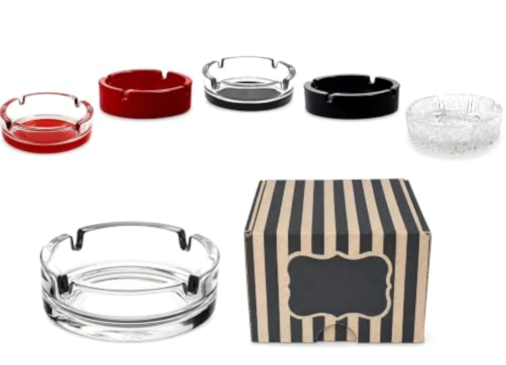 Round Transparent Glass Ashtray for Stylish Smoking