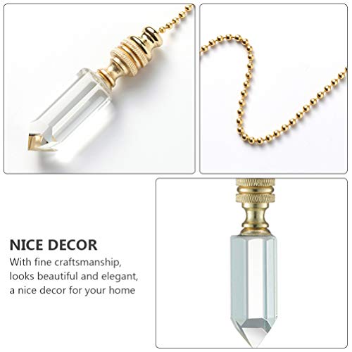 Lurrose 2 Pcs Pingente de Cristal Pingente Extensão de Corrente de Puxar Ventilador de Teto para Lus