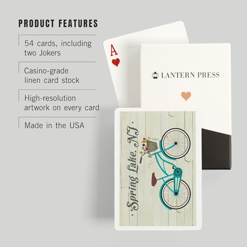 Baraja de naipes Lantern Press Poker 52 cartas adulto miniatura 3