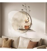 3D Textured Neutral Abstract Wall Art Decor with Shelf, Boho Beige and Brown Artwork for Walls, M...