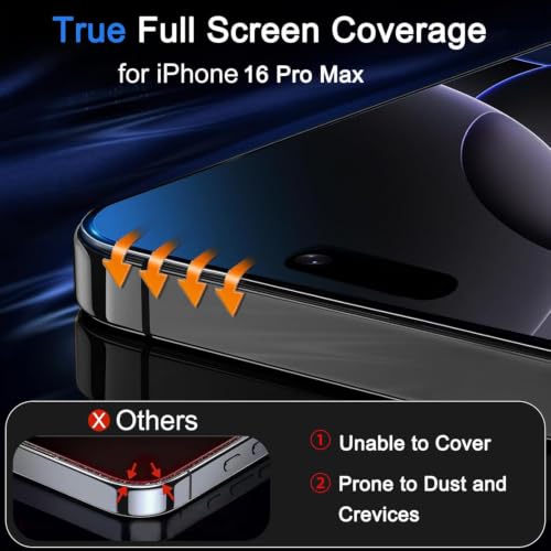 Image of Ferilinso 3 Pack Screen Protector for iPhone 16 Pro Max, Tempered Glass