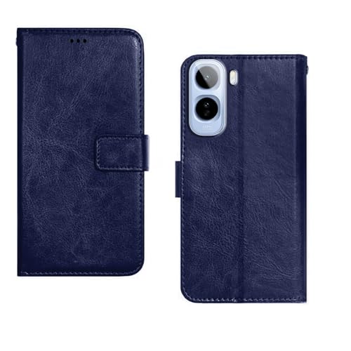 Image of amazon basics Vivo T5 Pro 5G Flip Cover | Card Pockets Wallet & Stand | Flip Cover for Vivo T5 Pro 5G (Blue)