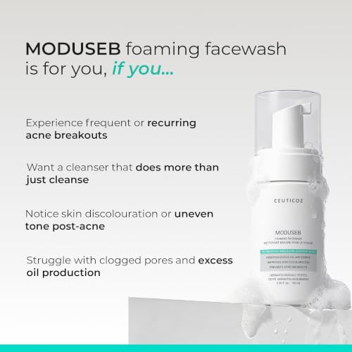Image of Ceuticoz Moduseb Foaming Facewash | Gentle Daily Exfoliation | 100ml