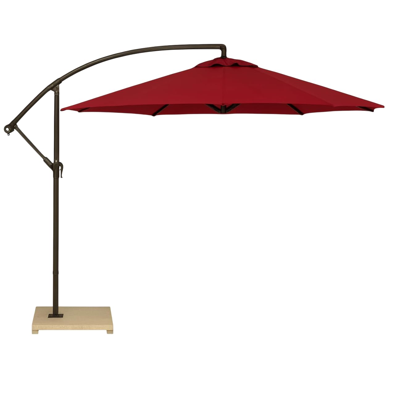 BEYOND SKY Outdoor Patio Umbrella with Base – Cantilever Hanging Umbrella with Crank & Tilt, Large Garden Parasol for Deck, Poolside, Backyard & Lawn