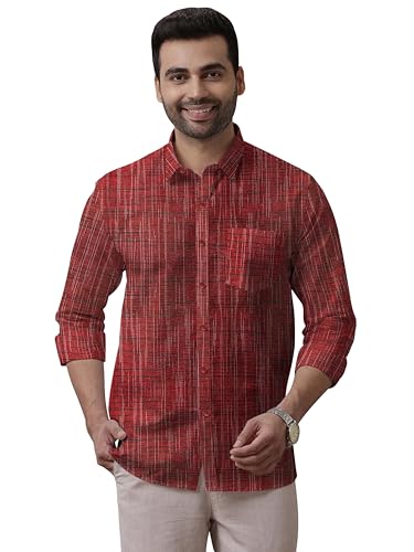 Image of Men's Pure Khaadi Cotton Regular Fit Full Sleeves Striped Casual Shirt | Handloom Shirt for Office & Casual Wear