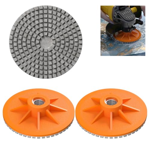 BURMONG 4" Diamond Polishing Pads for Angle Grinder, 5/8"-11 UNC Wet/Dry Stone & Concrete Polishing Discs for Granite, Marble, Tile, Quartz, Ceramic(3-Pack)