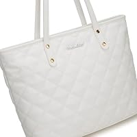 Montana West white purse quilted tote bag for women large tote purse for women shoulder bag womens handbags hobo purse with top zipper MWC-084BWT — image 4