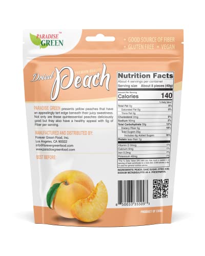 [1 Resealable Bag] — 6oz (170g) — Classic Dried Fruit: Yellow Peach - Thumbnail 2
