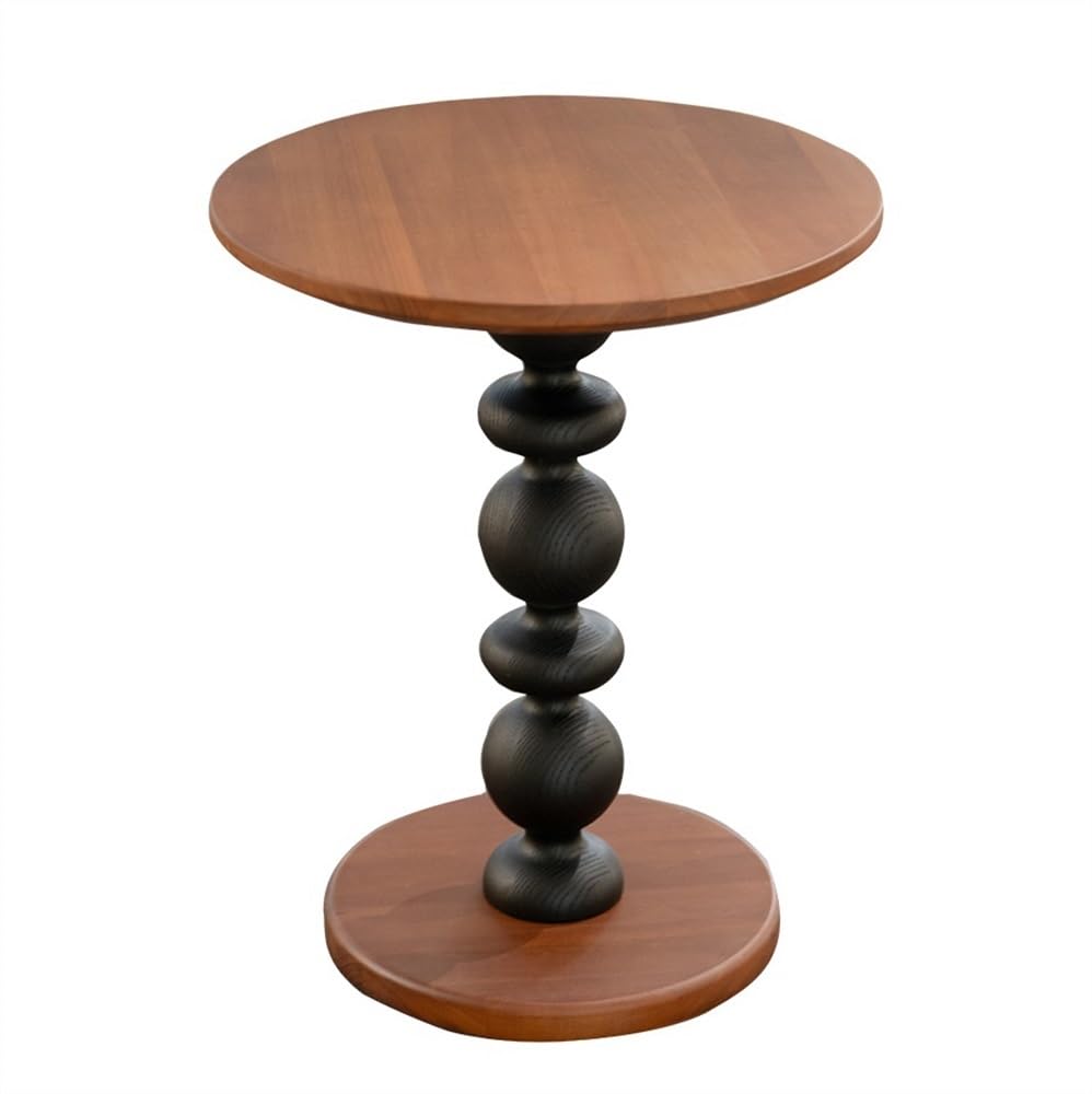 Table basse ronde en bois massif style rustique pour salon élégant