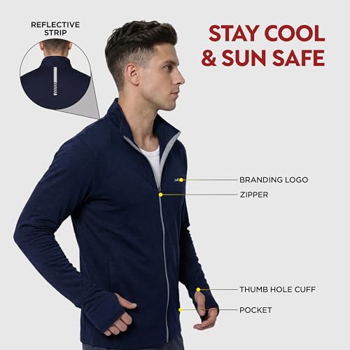 Image of TVS Sunscreen Jacket for Men | UPF 50+ UV Protection | Lightweight & Breathable Jacket with Odor Control Technology | Anti-Tan Shield Formula