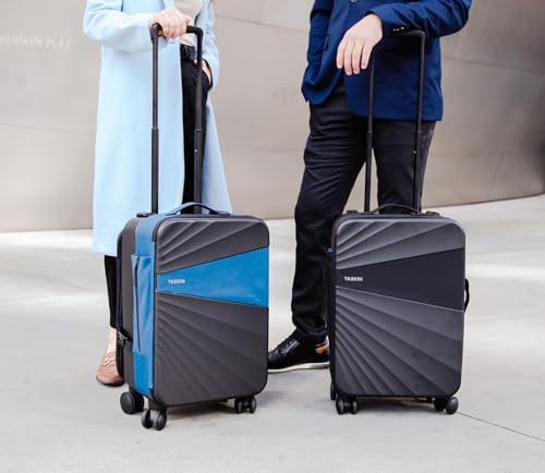 Taskin Kaliber - Black | Carry On 21-Inch | 4 Wheel Spinner | Detachable Device Sleeve | Airline Approved Dimensions3