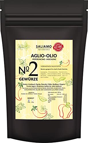 100g Aglio Olio e Peperoncino Gewürzmischung, grob scharf, Knoblauch, Spaghetti aglio e olio...