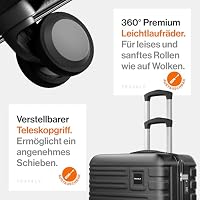 Travely Polycarbonat Koffer Groß 67cm L - 60L Innenvolumen - sehr robuster Hartschalenkoffer mit sanften Rollen & TSA Schloss, Reisekoffer, Handgepäck Koffer, Reisekoffer mit Rollen – Ansicht 5