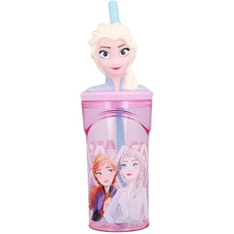 Frozen II 3D Figurine Tumbler Childrens Drinking Cup Straw 23 x 7.5 x 7.5cm Cover