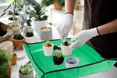 30" X 30" Large Plant Repotting Mat for Indoor Plants Potting Soil, Foldable Waterproof Plant Repotting/Potting Tray, Potting Mat for House Plants Succulents Gardening Tools Gifts for Gardener - Image 3