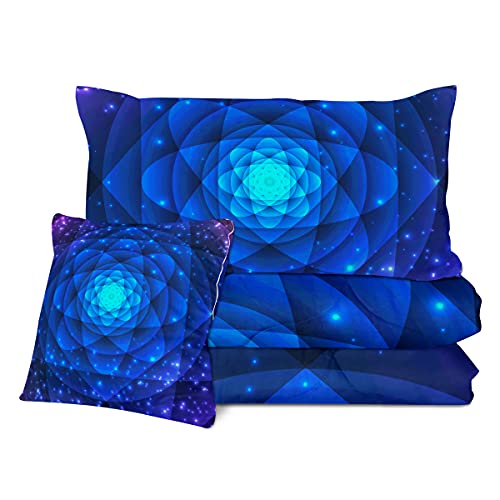 Sleepwish Bedding Comforters & Sets Flower Mandala Fracta Bed Sets Queen With Comforter, Shams And Cushion Cover 4 Pieces Reversible Boho Bedding Sets #TOP1