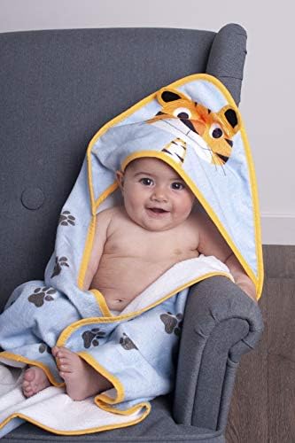 Ziggle Hooded Baby Bath Towel Swim Blanket (Terrence Tiger by Stripey Cats)