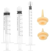 JEYORZY 5 Pcs Haustier Fütterung Silikon Nippel, katzenmilch Aufzuchtflasche für undewelpen Kitten, mit Spritzen, Plastikspritze, Futterspritzen Kleintiere, für Welpen Hund Katze oder andere Haustiere