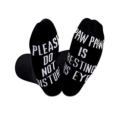 GJTIM 2 PAIRS Funny Grandpa Gift Please Do Not Disturb Paw Paw Is Resting His Eyes Paw Paw Father's Day Birthday Christmas Gift (PAW PAW RESTING)