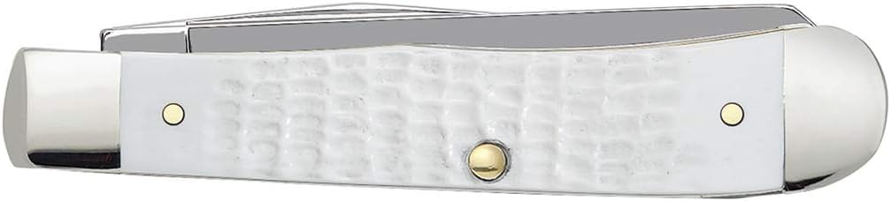 Case WR XX Pocket Knife Sparxx White Jigged Synthetic Trapper Item #60182 - (6254 SS) - Length Closed: 4 1/8 Inches
