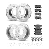 VEVOR Brake Pads and Rotors Kit Front and Rear, Compatible with 2007-2021 Toyota Tundra (5 Lug Models), 2008-2021 Toyota Sequoia, Drilled and Slotted Brake Rotors Ceramic Brake Pads Replacement Kit