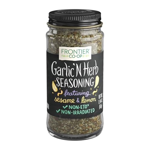 Frontier Co-op Garlic ' N Herb Seasoning Blend, 1.94 oz - Featuring Sesame Seed and Lemon Peel