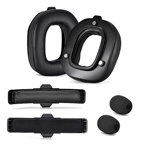 Yaowanguan Coussinets d'oreille pour A50 Gen 4 Mod Kit Casques Remplacement Bandeaux Mousse de microphone pour ASTRO Gaming A50 Casque sans fil Gen 4,Épaisseur ajoutée(Protéine noire)