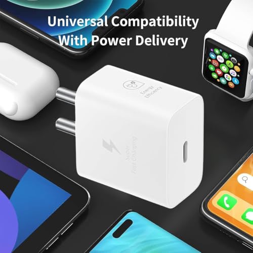 Image of 25W Superfast GaN Charger Adapter Compatible with Samsung Galaxy S /A /M /F /Z Series /S23 /S22 /S21 /21 fe /S20 /M14 5G /M34 /M54 /M53 5g /M33 /M13 /A34 /A54 5G,F15 /A15 /A14 /F14