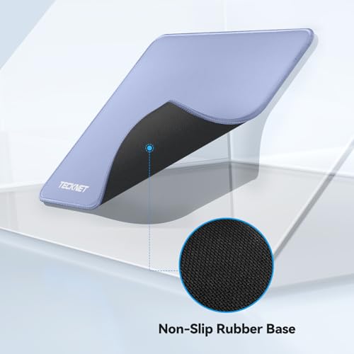 Image of TECKNET Mouse Pad 270 x 210 x 3 mm with Anti-fray Stitchin, Waterproof Surface & Non-Slip Rubber Base with Stitched Edges Gaming Mouse Mat for Laptop,Compatible with Laser and Optical Mice - LT.Blue
