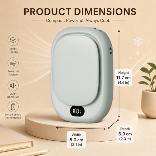 Ventilateur portable multi-usure à 4 vitesses et écran LED - 8