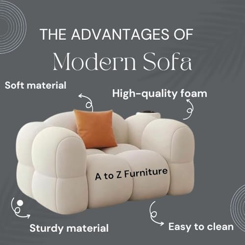 Image of A to Z Furniture Classic Chesterfield Sofa Set Luxury Chesterfield Sofa in for Home Living Room & Office (Off White 3+1+1)