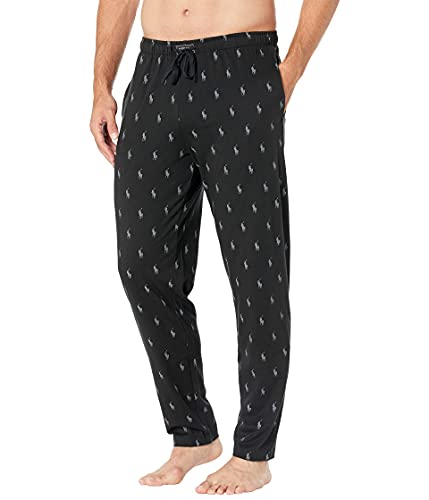 Image of POLO RALPH LAUREN Men's Pony Player Print Classic Pajama Pant, PK04RL, Polo Black /Grey, XL