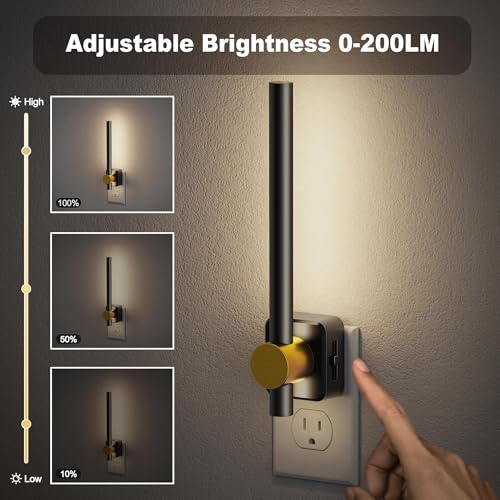 Image of JandCase LED Night Light, Dimmable 0-200LM with Dusk‑to‑Dawn Sensor, 5000K Daylight White Night Light Plug into Wall, for Bathroom Bedroom Hallway Dressing Room, 1 Pack
