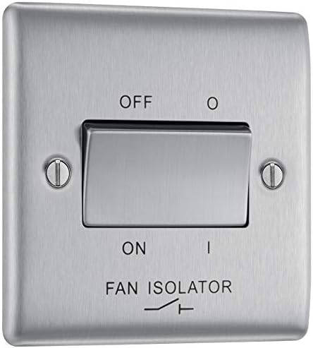 BG Electrical NBS22G-01 Double Switched Power Socket, Brushed Steel, 13 Amp