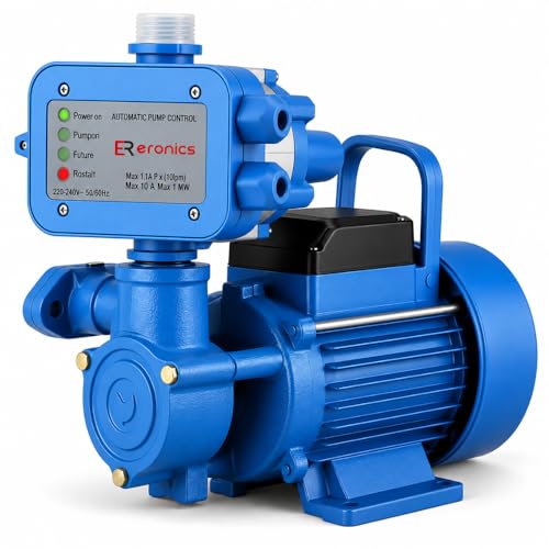 Image of 0.5 HP Pressure Booster Pump for Home with Automatic Pump Controller | Ideal for 2-3 Bathrooms & Kitchen | Constant Water Flow for Taps & Multi-Outlet Lines | Silent Copper Motor