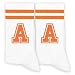 GRXXPIP Orange Initial Stripes Socks with Letter A, Retro Athletic Style Socks, Personalized Gifts for Birthday, Christmas, Back-to-school Season, or Just Because, Sporty Daily Wear.(000)