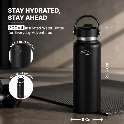 Image of Better Home Stainless Steel Water Bottle 700ml | Vacuum Insulated, Leak Proof & Sweat Proof | Hot 12 Hrs & Cold 16 Hrs | BPA Free Sports Bottle for Gym, Travel, Office, School, College | Rust Proof