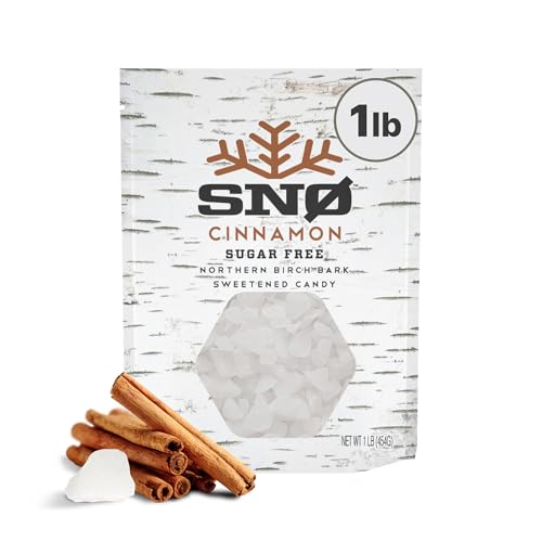 Cinnamon KETO Xylitol Candy Chips - SNØ 1LB Bag - Sugar-Free Candy With Only 2 Ingredients | Low Carbs, Diabetic-Friendly, Non-GMO, Vegan, GF & Kosher | Purest candy in the world!
