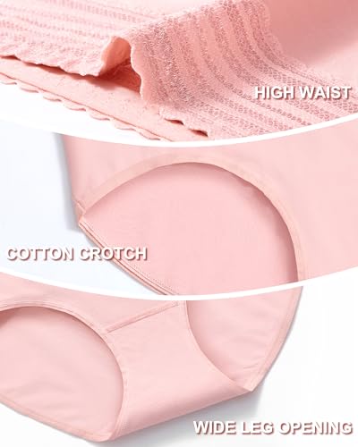 Image of High Waisted Postpartum Underwear Womens Cotton Underwear Soft Breathable Full Coverage Stretch Panties Multipack